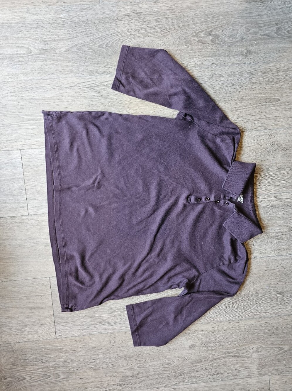 Lands' End Plum Long-Sleeve Henley Polo